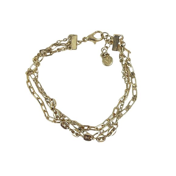 Liz Claiborne Elegant Gold-Tone Multi Strand Chain Bracelet With Lobster Clasp E - Picture 4 of 7